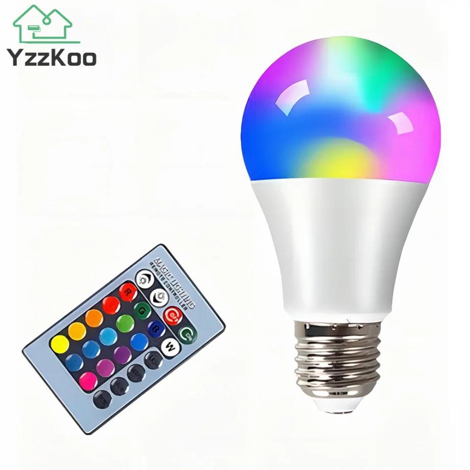 E27 LED RGB  Ʈ Ʈ  AC 85-265V Bombillas LED 4W 10W 15W IR   Led , Ʈ Led RGBW  Ȩ 